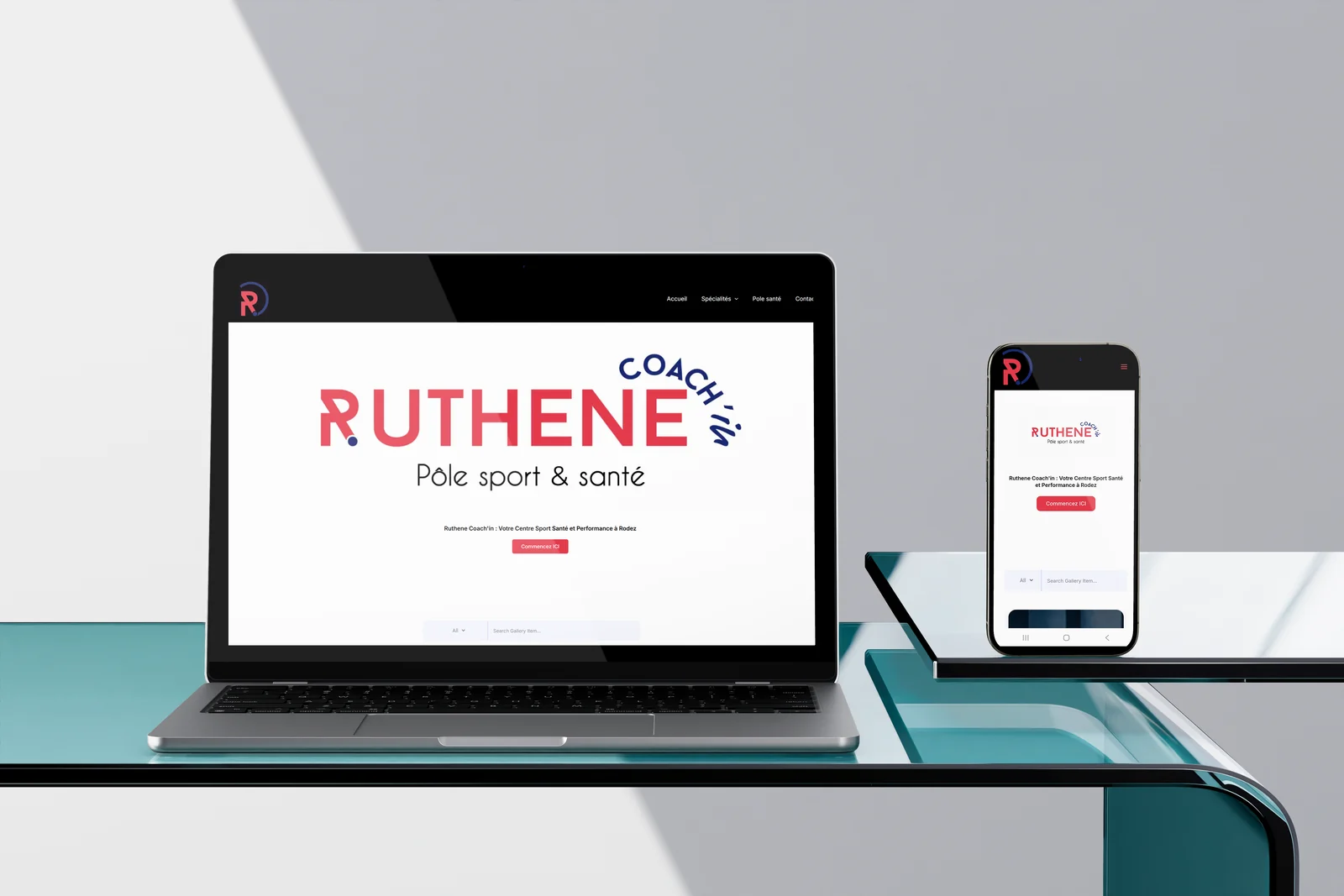 Mockup du site Ruthene Coach'in réalisé par KOI